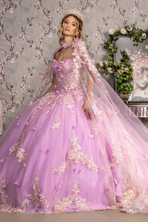 Sheer Bodice Strapless Sweetheart Mesh Ball Gown Side Mesh Long Drapes GLGL3467