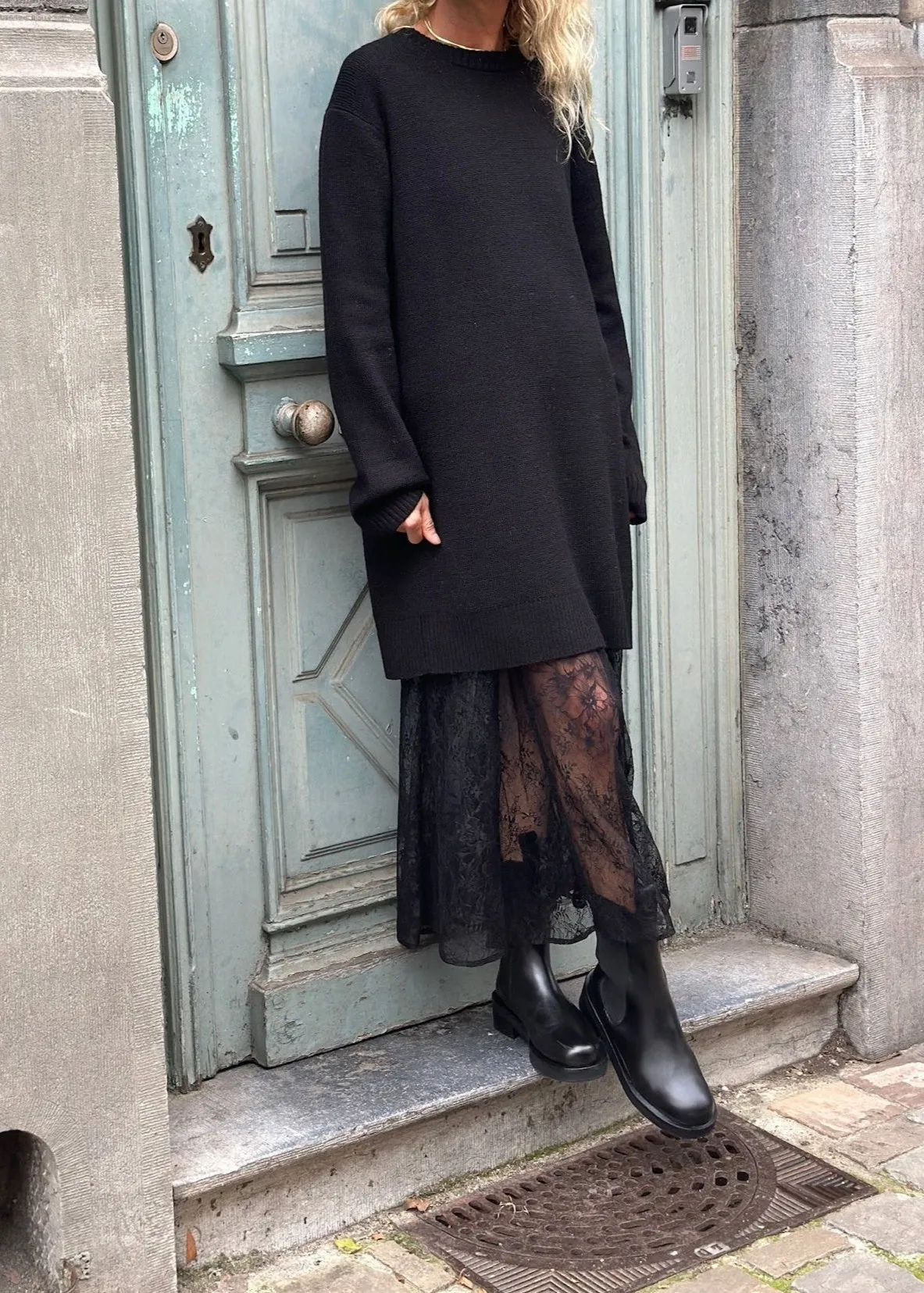 SLFDAPHNE  LACE SKIRT  | BLACK