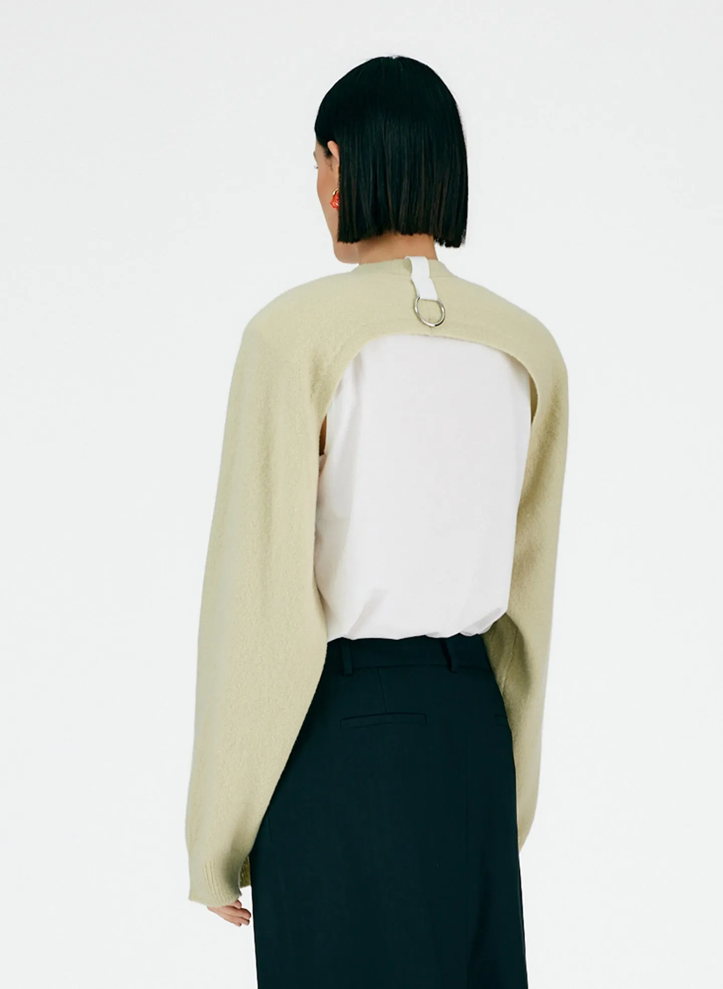 Soft Lambswool Half Cardigan