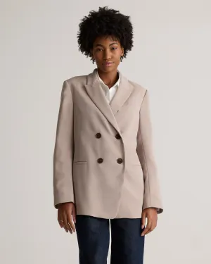 Stretch Crepe Double-Breasted Blazer