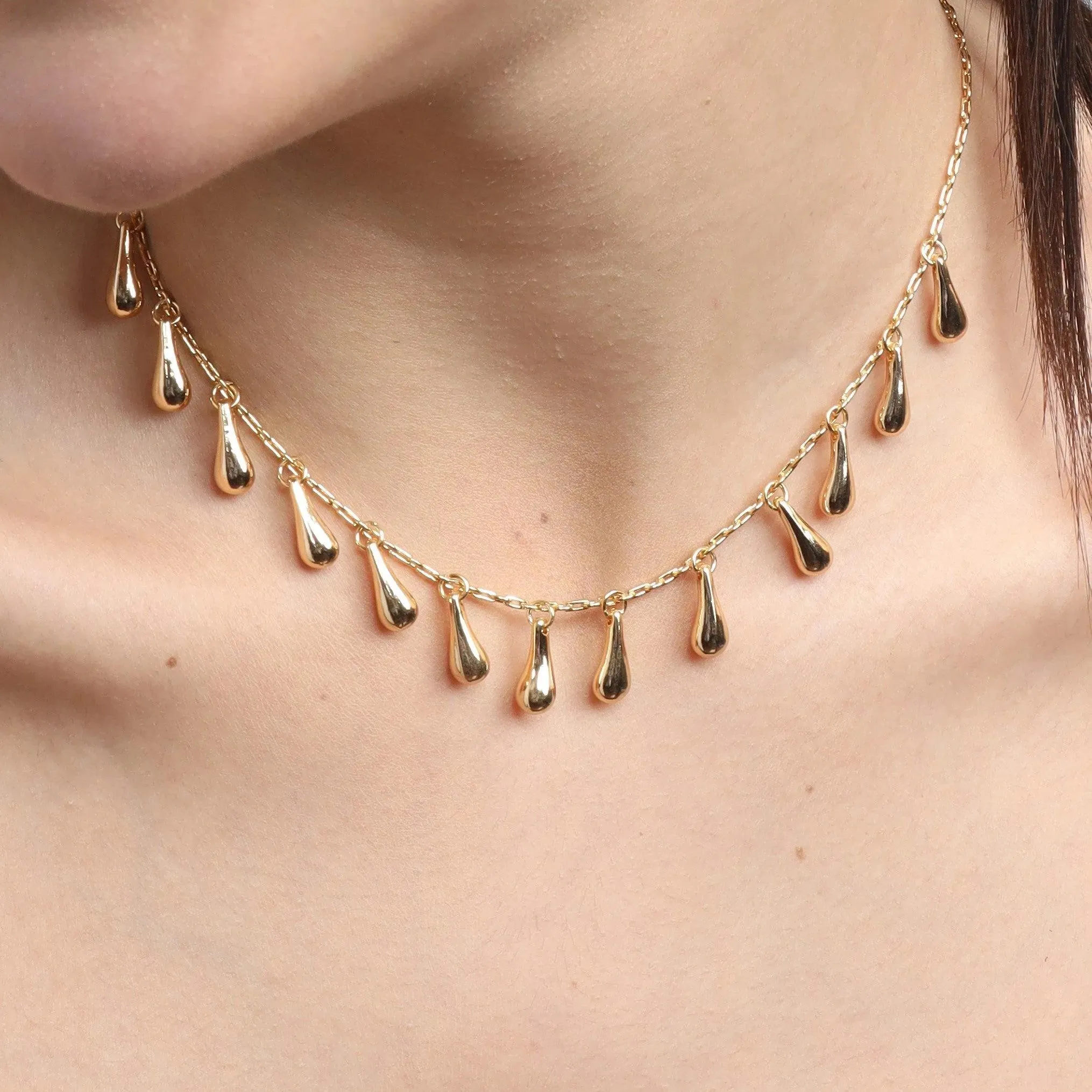 TFC Dew Drop Gold Plated Dainty Necklace