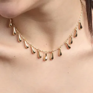 TFC Dew Drop Gold Plated Dainty Necklace