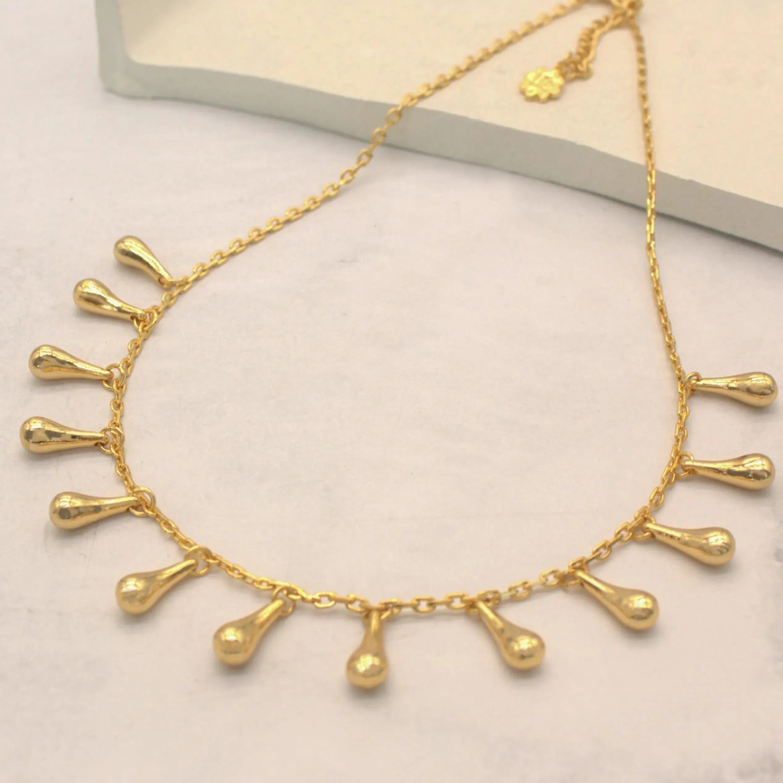 TFC Dew Drop Gold Plated Dainty Necklace