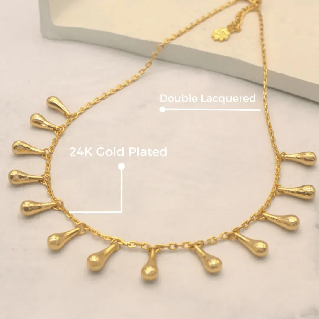 TFC Dew Drop Gold Plated Dainty Necklace