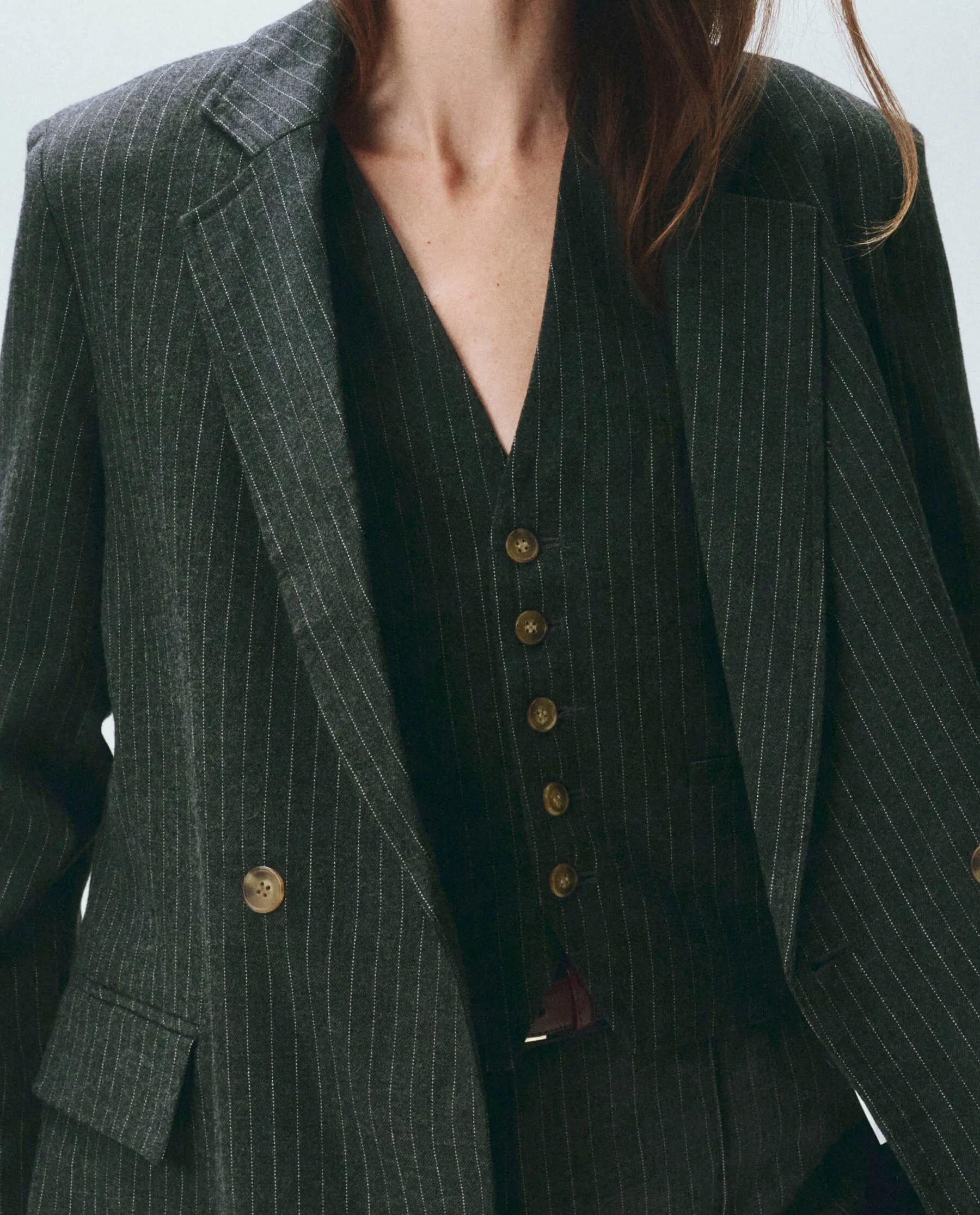 The Shlumpy Blazer. -- Gray Pin Stripe
