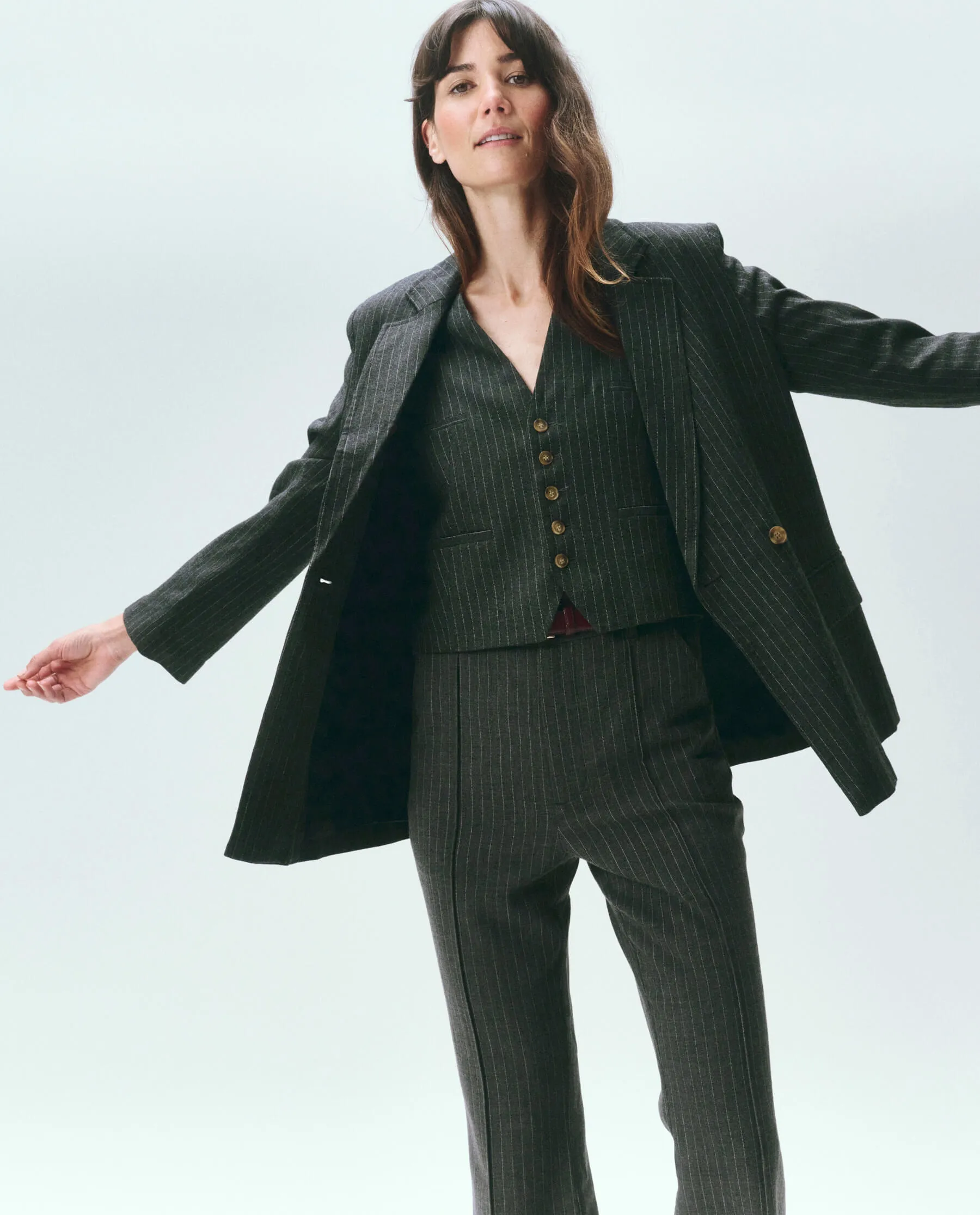 The Shlumpy Blazer. -- Gray Pin Stripe