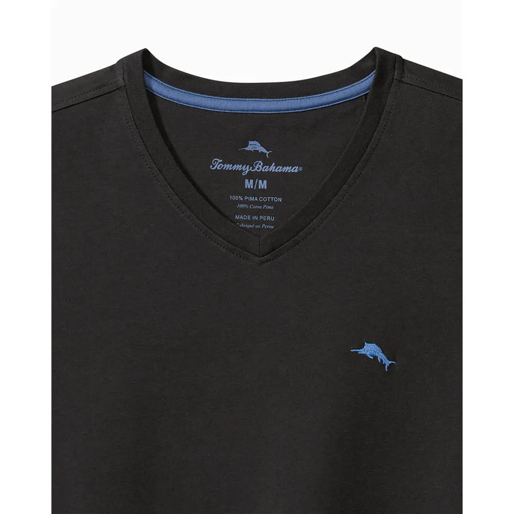 Tommy Bahama Bali Skyline V-Neck Long Sleeve T-Shirt - Black
