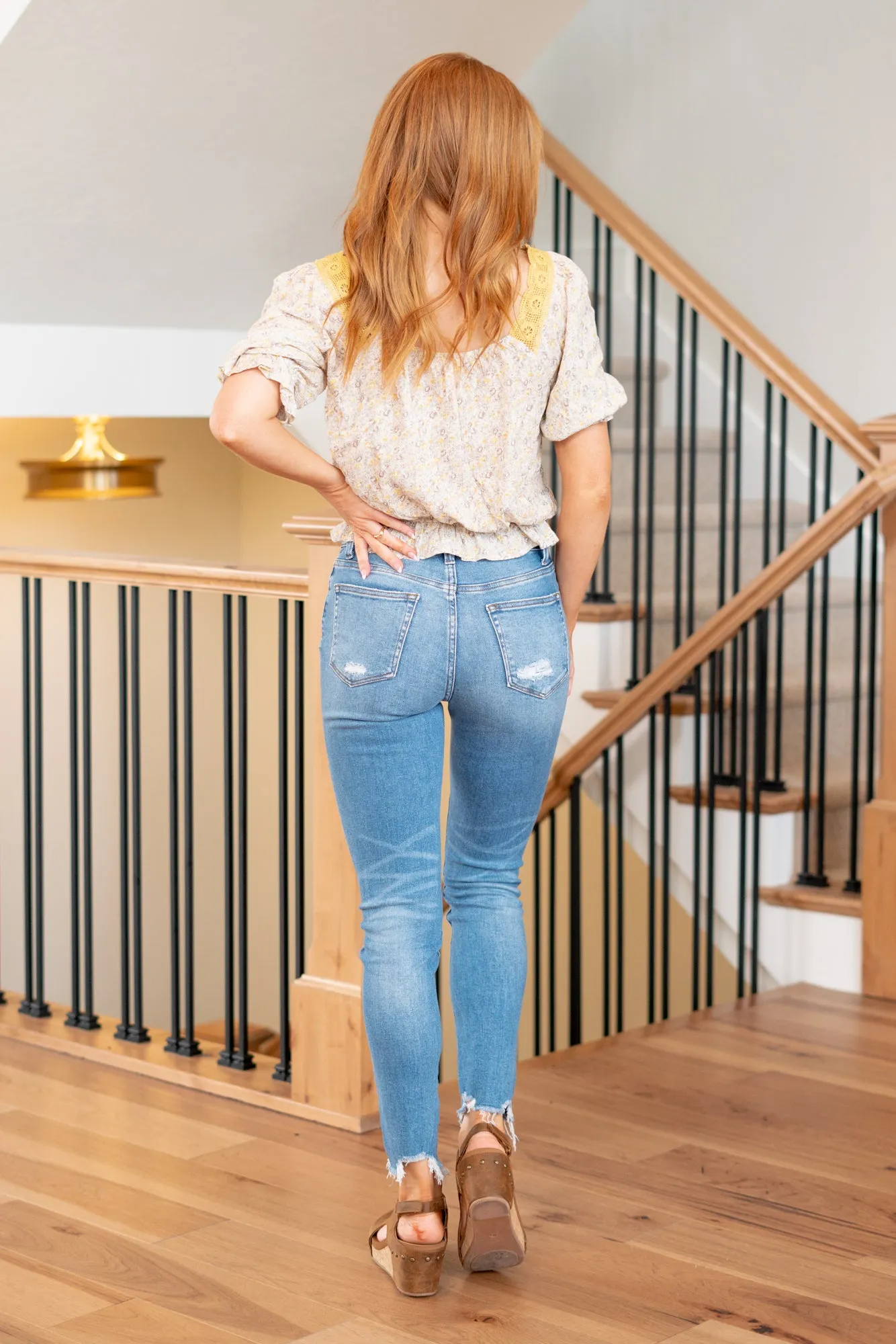 Twilling High Rise Ankle Skinny