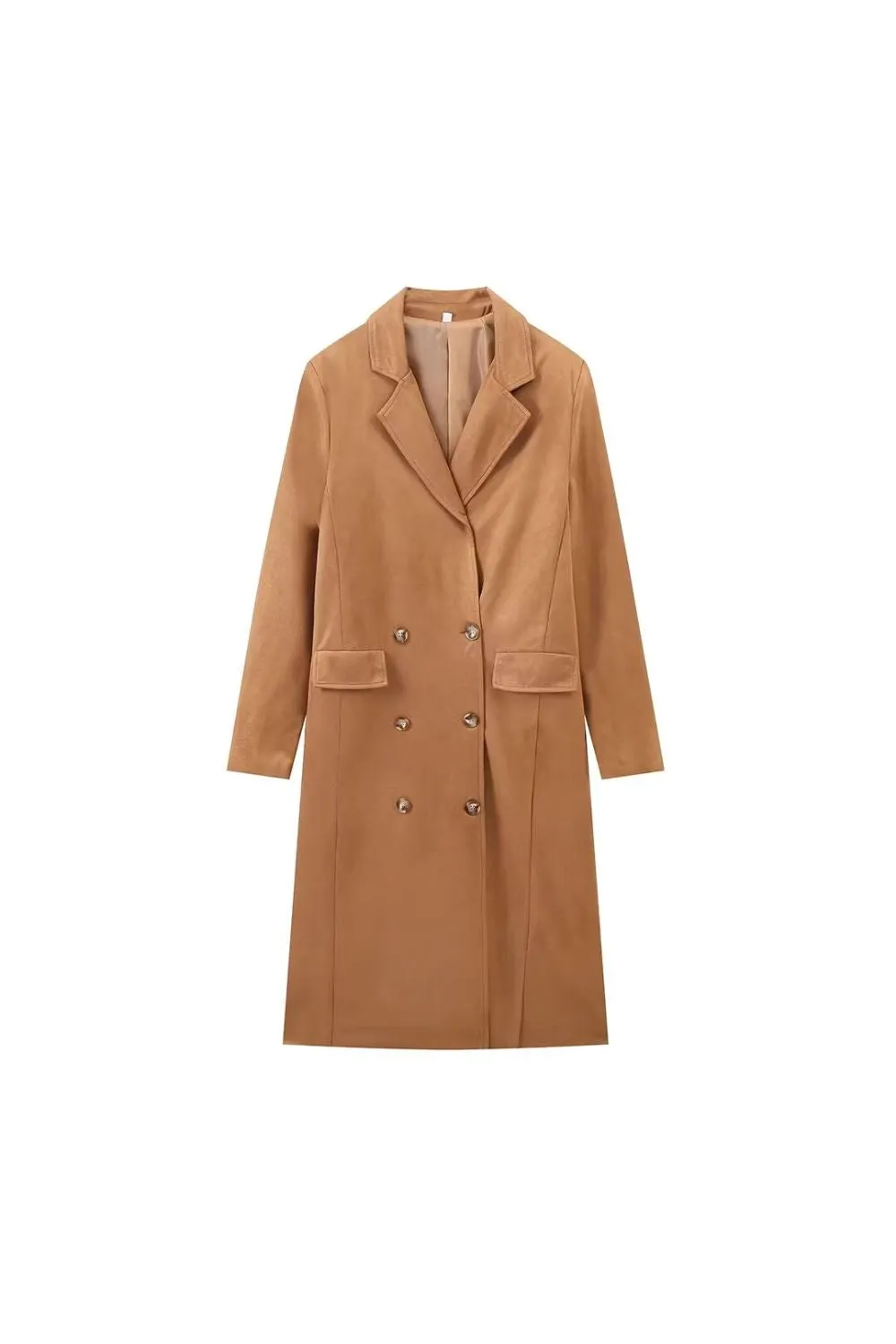 'Valentina'Collared Long Trench Coat Jacket