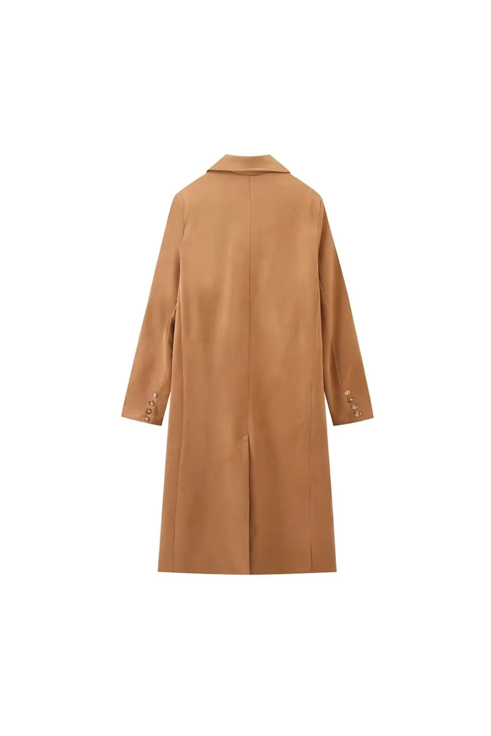 'Valentina'Collared Long Trench Coat Jacket