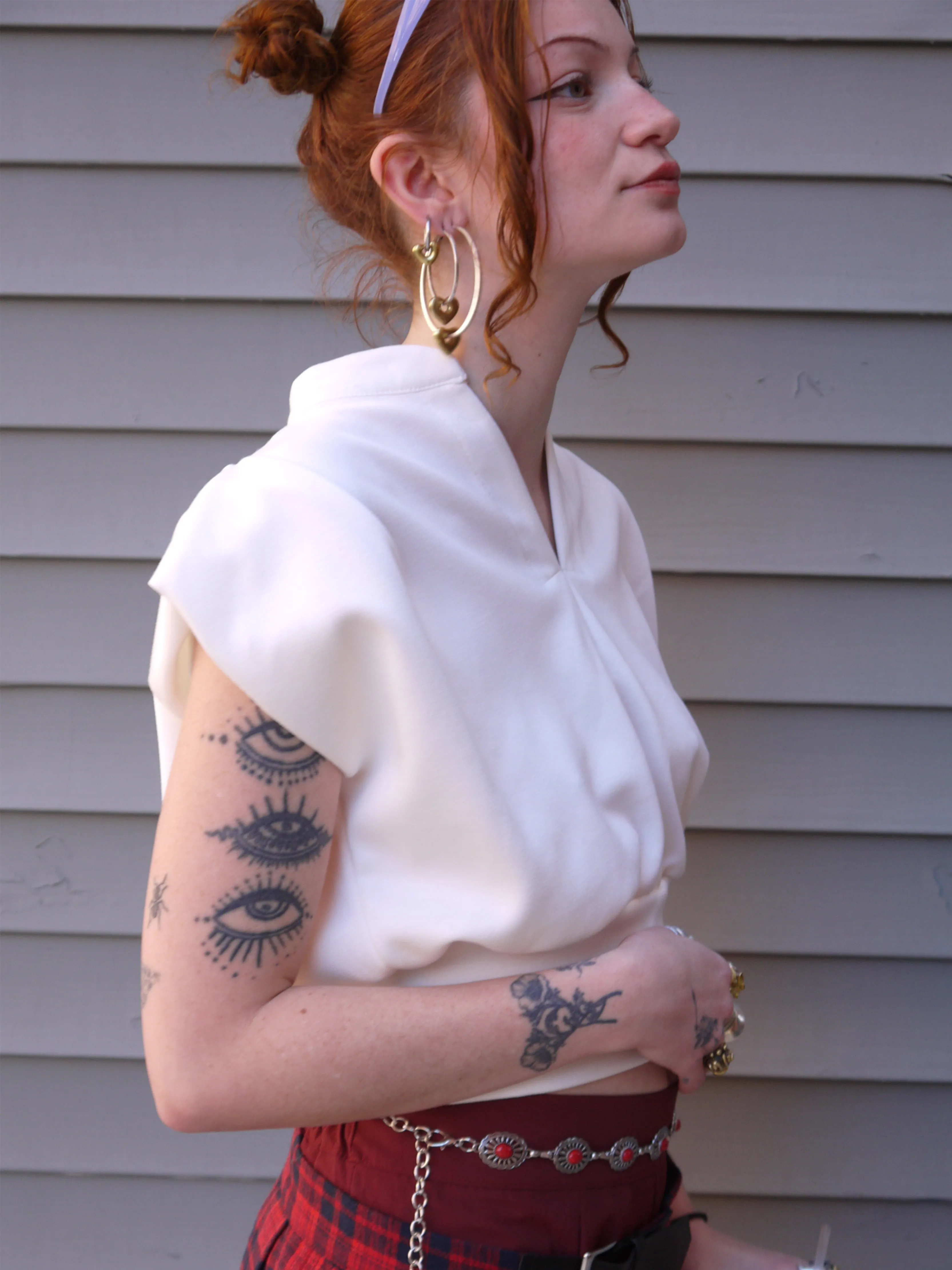 vneck cap sleeve top