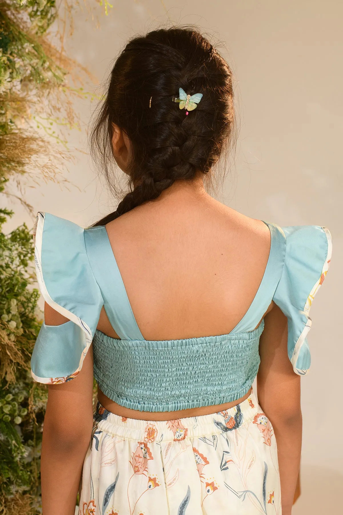 Voyager Whirl- Printed Trousers With Top Set For Girls