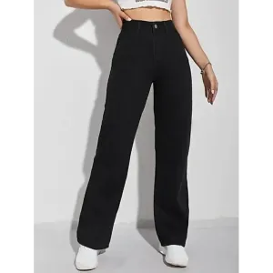 Women's Cotton Denim Solid Bell Bottom Jeans
