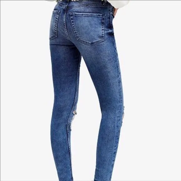 Women's Mid Rise Distressed Denim Jeans by Free People