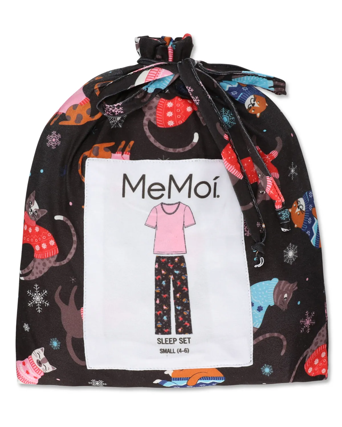 Women's Sweater Cats Two Piece PJ Set in a Bag