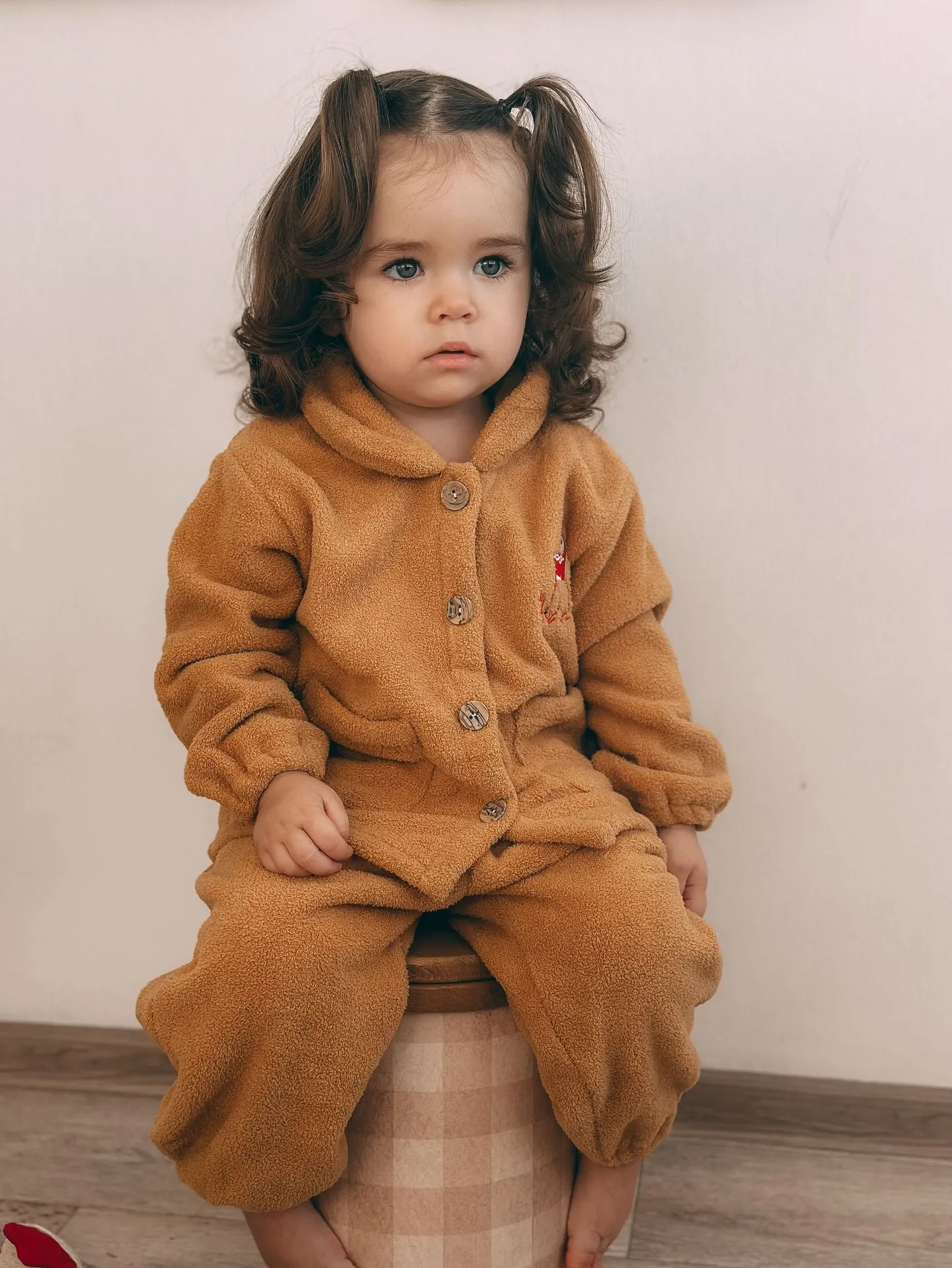 Woodland Embroidered 2-Piece Fleece Suit