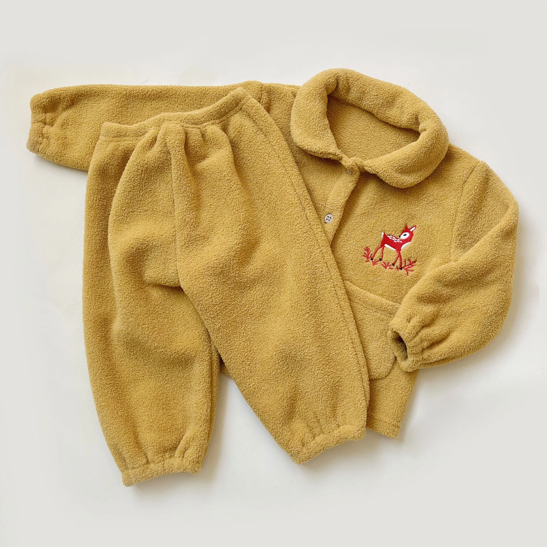Woodland Embroidered 2-Piece Fleece Suit