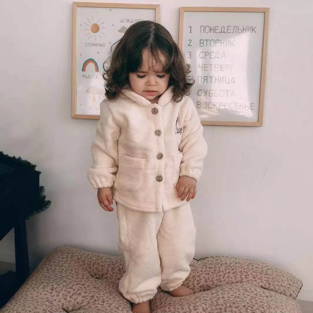 Woodland Embroidered 2-Piece Fleece Suit